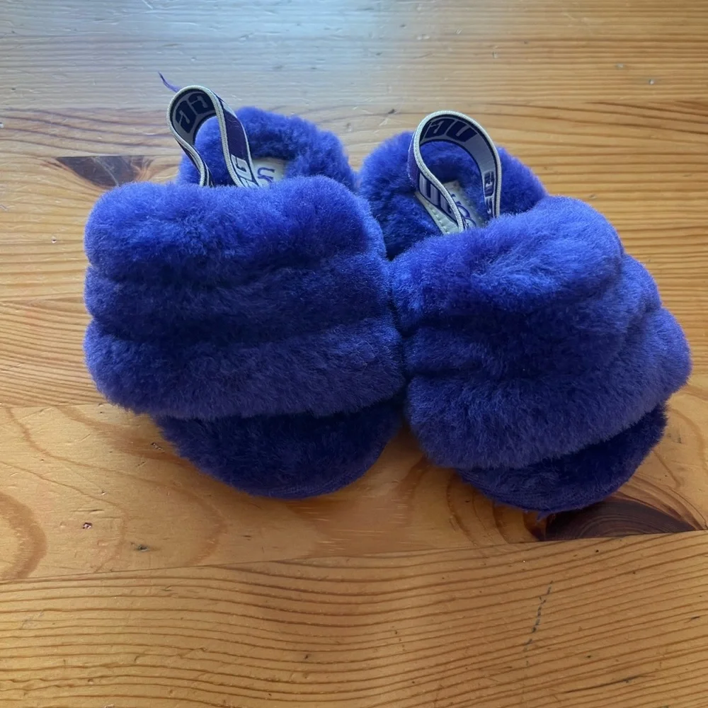 Ugg fluff yeah slide‎ purple baby girl toddler size 6